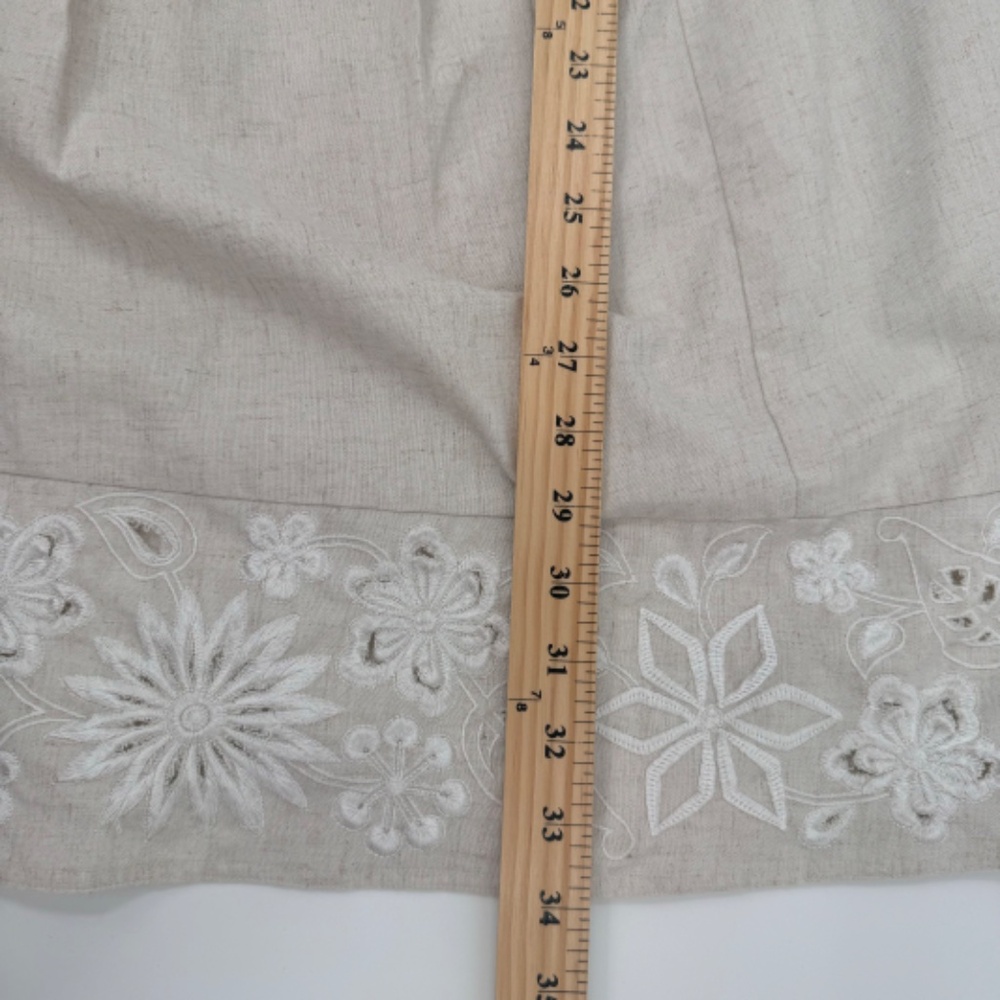 Ranna Gill Dress Women XS Beige Sleeveless Eyelet Boho Coquette Pleated Fairy - Picture 10 of 10